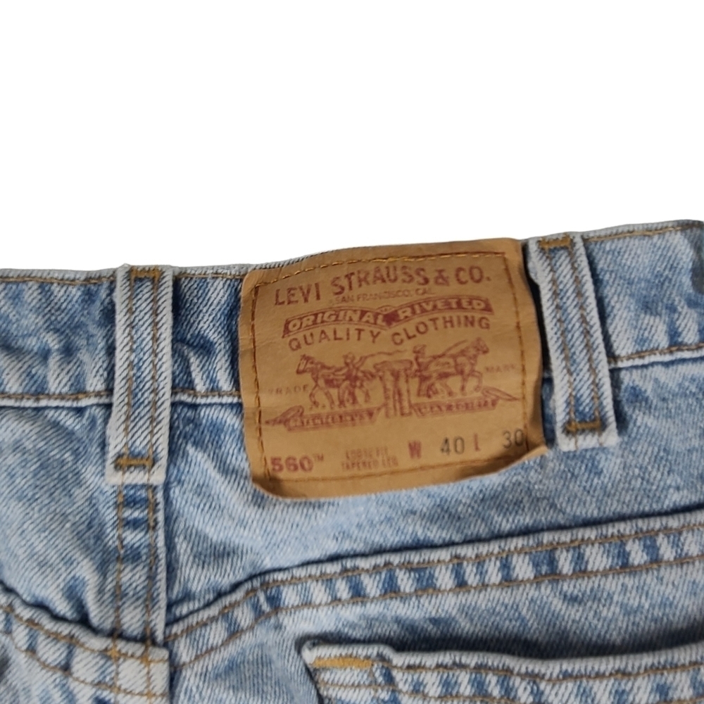 LEVI'S 560 Loose Fit Tapered leg Light Blue 40W 30L - Picture 2 of 5